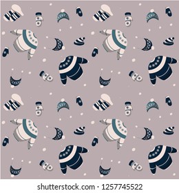 Seamless blue and white knitwear pattern.