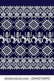 Seamless blue and white lace pattern with a vintage floral ornament design for a textile backdrop