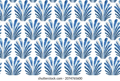 seamless blue white pattern with chinese fan Seamless abstract hand drawn pattern