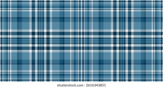 Seamless blue and white plaid pattern.  Perfect for textile designs, website backgrounds, or crafting projects.  This classic checkered texture evokes feelings of comfort, tradition, and style.