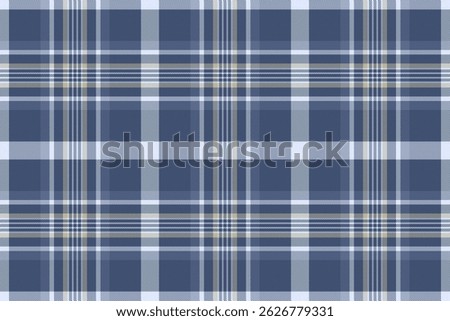 Seamless blue and white plaid pattern.  Perfect for textile design, fashion, website backgrounds, or any project needing a classic, stylish texture.  Evokes feelings of comfort and tradition.