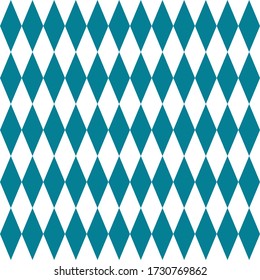 Seamless blue and white vintage medieval diamonds op art diagonal textile pattern vector