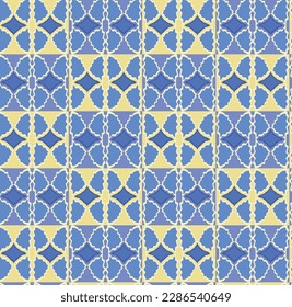 Seamless blue and yellow geometric pattern