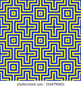 Patrón vectorial geométrico amarillo azul transparente.