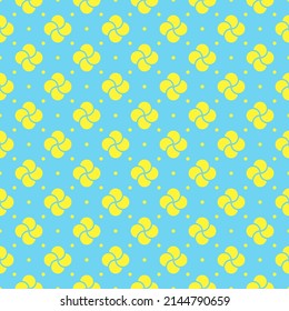 Seamless blue yellow geometric vector pattern.