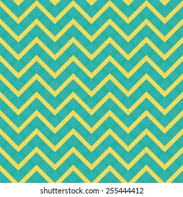 Seamless blue and yellow overlaying zigzag pattern vector