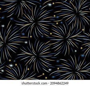 seamless blue yellow stirps pattern on black background