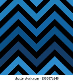 Seamless blue zigzag pattern design on black background. vector illustration