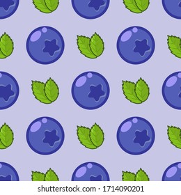 Seamless blueberry leaf background wallpaper pattern for kitchen menu cooking cafe or restaurant