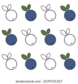 Patrón de arándanos sin mar. Fondo de las bayas de arándano azul.Diseño de ilustraciones vectoriales.