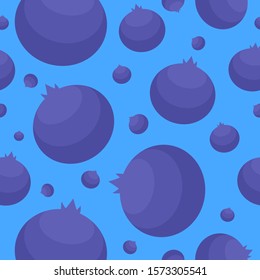 Seamless Blueberry Pattern Blue Background Texture.Repeat Blueberries Food Patterns suitable for wall decoration or wallpaper.Decorative fruit shape creative shape art style