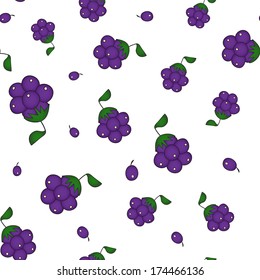 Seamless blueberry pattern. Endless berry texture. Full color floral background
