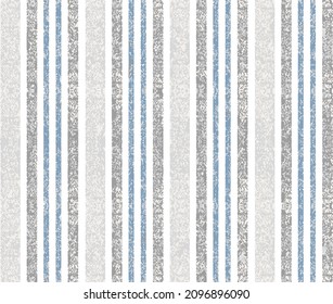 Seamless Blue,grey, White Farmhouse Style Stripes Texture. Woven Linen Cloth Pattern Background. Line Striped Closeup Weave Fabric For Kitchen Towel Material. Pinstripe Fiber Picnic Table Cloth