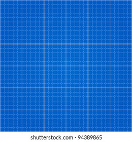 Seamless Blueprint Background with pattern swatch in EPS file