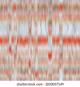 Seamless blurred ombre fuzzy techno glitch error pattern for surface design and print. Vector textile illustration. Multicolored blurry boho stripes of color. Psychedelic ethnic graphic motif swatch.