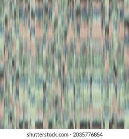 Seamless blurred ombre fuzzy techno glitch error pattern for surface design and print. Vector textile illustration. Multicolored blurry boho stripes of color. Psychedelic ethnic graphic motif swatch.