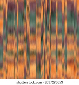 Seamless blurred ombre fuzzy techno glitch error pattern for surface design and print. Vector textile illustration. Multicolored blurry boho stripes of color. Psychedelic ethnic graphic motif swatch.