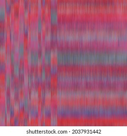Seamless blurred ombre fuzzy techno glitch error pattern for surface design and print. Vector textile illustration. Multicolored blurry boho stripes of color. Psychedelic ethnic graphic motif swatch.