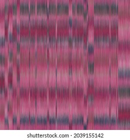 Seamless blurred ombre fuzzy techno glitch error pattern for surface design and print. Vector textile illustration. Multicolored blurry boho stripes of color. Psychedelic ethnic graphic motif swatch.