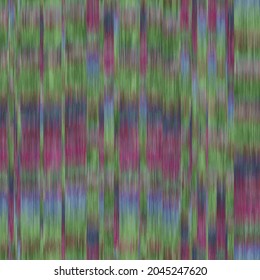 Seamless blurred ombre fuzzy techno glitch error pattern for surface design and print. Vector textile illustration. Multicolored blurry boho stripes of color. Psychedelic ethnic graphic motif swatch.