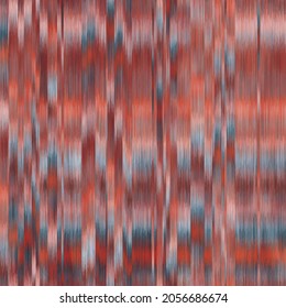 Seamless blurred ombre fuzzy techno glitch error pattern for surface design and print. Vector textile illustration. Multicolored blurry boho stripes of color. Psychedelic ethnic graphic motif swatch.