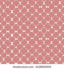 Seamless blush pink geometric pattern with repeating diamond shapes.