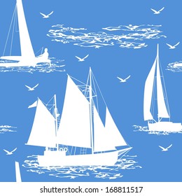 Seamless boat background. Vector illustration