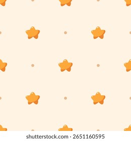 Seamless Bohemian baby pattern with yellow stars and circles.