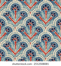 Seamless bohemian pattern. Grunge vintage texture. Ornament for home decor, carpets, pillows.