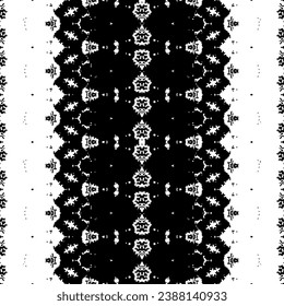 Impresión De Arte Boho Sin Precedentes. Patrón de arte de la franja de doodle. Vector de Doodle de tinta étnica. Patrón de esgrima oscuro de color negro. Simple Batik De Mano Nativa. Patrón Zig Zag de color negro. Diseño tribal de tinta sin foco
