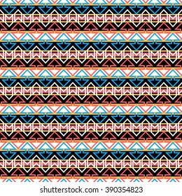 Seamless boho chic pattern with tribal aztec motives. Abstract vector wallpaper in ethno style.