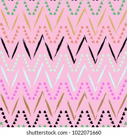 Seamless boho chic pattern. Vector pattern with Ethnic and tribal motifs.