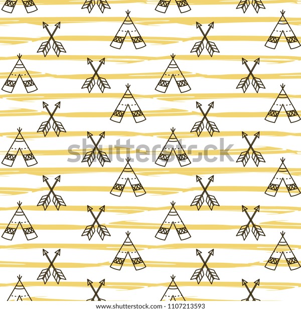 Seamless Boho Navajo Teepee Pattern Cute Stock Vector (Royalty Free ...