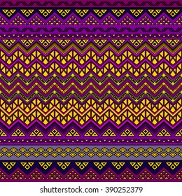 Seamless boho pattern with aztec ornament. Hand drawn abstract background template for textile, wrapping, post cards etc.