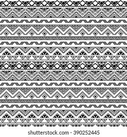 Seamless boho pattern with aztec ornament. Hand drawn abstract wallpaper template for textile, wrapping, post cards etc.