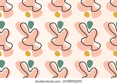 Seamless boho pattern background. Abstract floral seamless pattern background