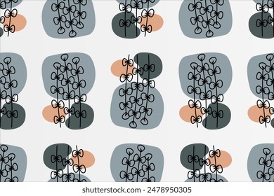 Seamless boho pattern background. Abstract floral seamless pattern background