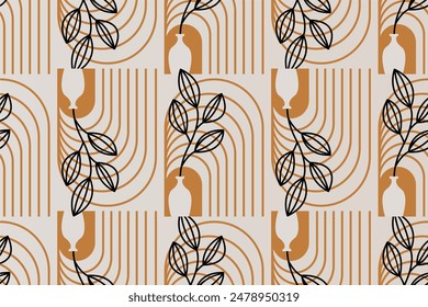 Seamless boho pattern background. Abstract floral seamless pattern background