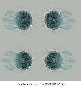  Seamless boho pattern with plain background 