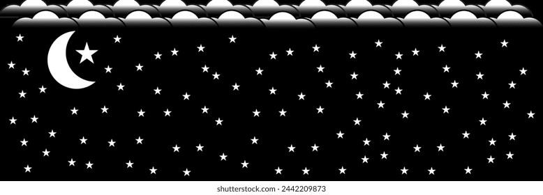 Seamless boho pattern with stars on a blue background for tarot, astrology. Magic cosmic sky, abstract esoteric ornament. Vector illustration.
