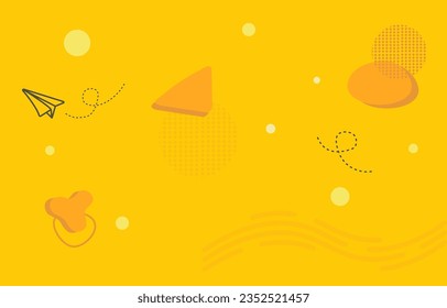 Seamless boho patterns with abstract art. Contemporary minimalistic trendy yellow backgrounds for kids.