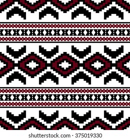 Seamless boho style ethnic pattern. Aztec motives. Vector illustration.