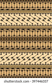 Seamless boho style  pattern with the arrows. Hand drawn aztec print template for textile, wrapping, gift cards, phone covers etc.