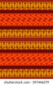 Seamless boho style  pattern with the arrows. Hand drawn aztec print template for textile, wrapping, gift cards, phone covers etc.