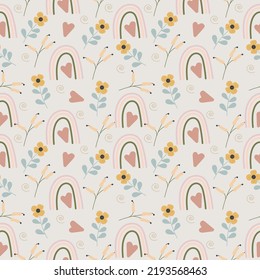 Seamless boho style pattern. Vector illustration
