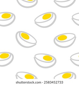 Seamless Boiled Egg Doodle Pattern background. Boiled Egg Pattern background. Egg pattern Pattern background.