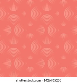 Seamless Bold Abstract Striped Gradient Coral Petals Size Variations Coral Background Two-Tone Vector Pattern