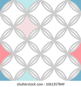 Seamless bold line pattern. Abstract minimalistic ornament with round in sweet colors. Simple vector repeating texture. Modern swatch. Trendy background for textile, print, web or interior design.