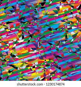 Seamless Bold Multicolored Stripes Triangles Vector Pattern
