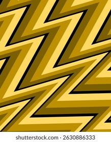 Seamless bold zigzag pattern in gold and brown tones. Retro yet modern geometric design for textiles, packaging, wallpaper, and more.
